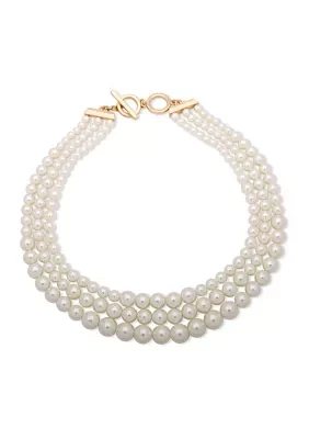 Gold-Tone Pearl Necklace