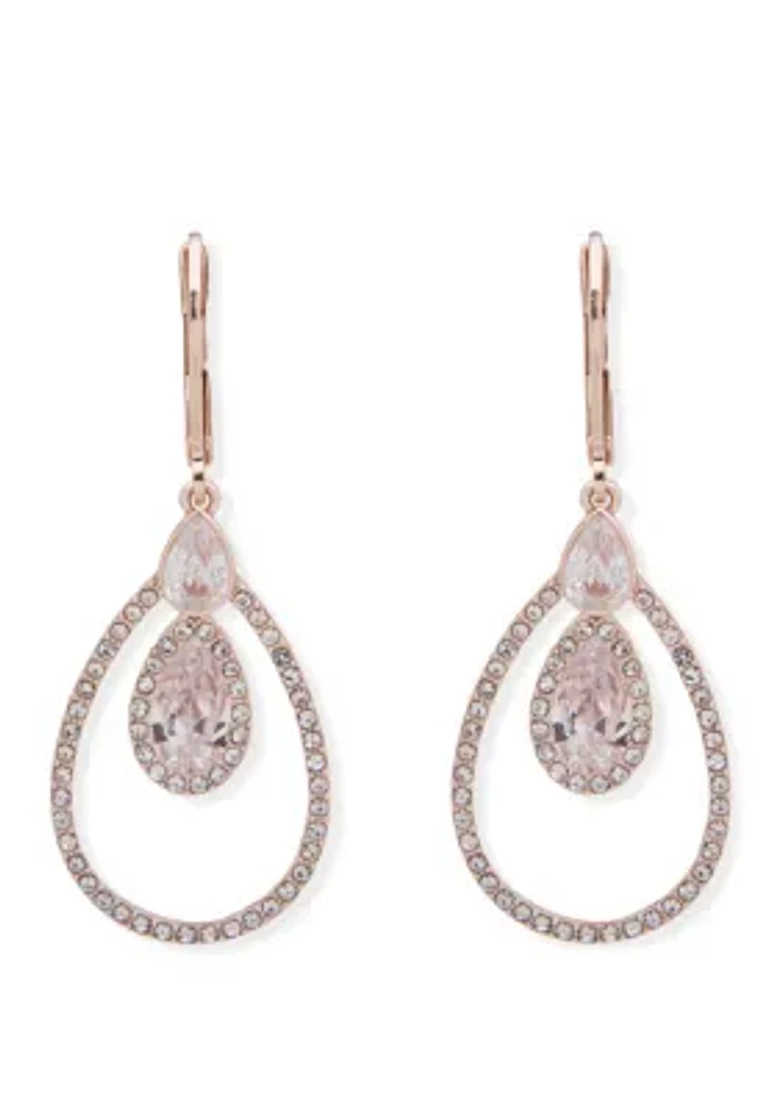 Cubic Zirconia Pavé Small Teardrop Earrings