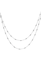 2 Row Shot Bead Station Chain Necklace