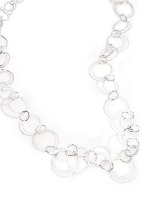 Silver Plated 32 Inch Open Link Necklace