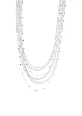 Silver Plate Fashion Station Necklace