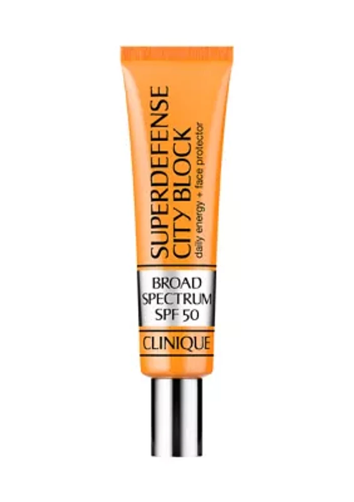 Superdefense™ City Block Broad Spectrum SPF 50 Daily Energy + Face Protector Primer