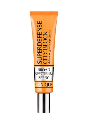 Superdefense™ City Block Broad Spectrum SPF 50 Daily Energy + Face Protector Primer