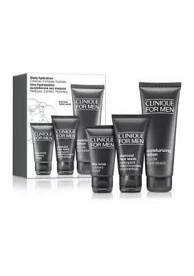 Daily Hydration Men's Skincare Set: Cleanse. Exfoliate. Hydrate - $54 Value!