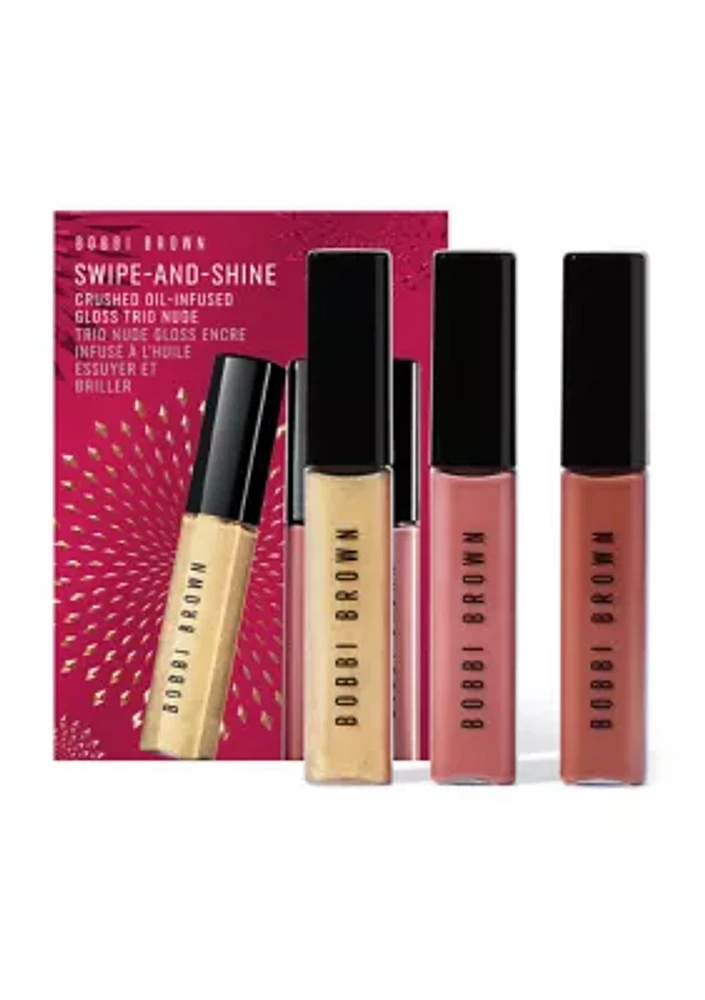 Crushed Oil Infused Hydrating Lip Gloss Trio Set Nude - $66 Value!