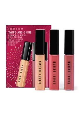 Crushed Oil-Infused Hydrating Lip Gloss Trio Set Pink - $66 Value!