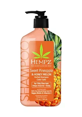 Sweet Pineapple & Honey Melon Herbal Shampoo with Vegan Biotin & Vitamin C for Thin/Fine Hair