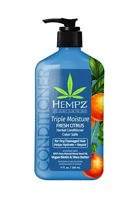 Triple Moisture Fresh Citrus Herbal Conditioner with Vegan Biotin & Shea Butter for Dry/Damaged Hair