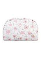 Floral Faux Leather Cosmetic Bag