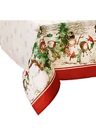 Snowman Winterland Holiday Snowflake Rectangle Tablecloth