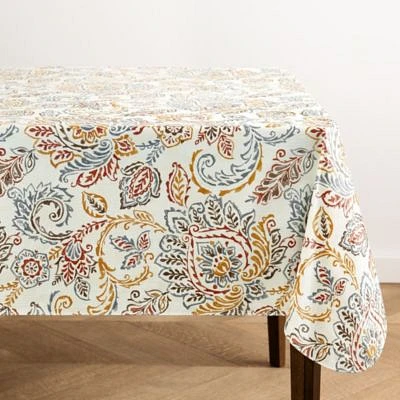 Ava Floral Jacobean Printed Vinyl Indoor/Outdoor Tablecloth - Rectangle/Square