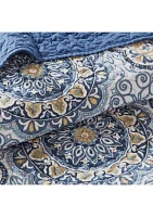 Tangiers 6 Piece Blue Coverlet Set