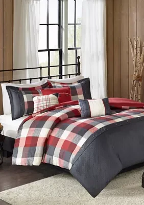 Ridge 6 Piece Herringbone Duvet Cover Set