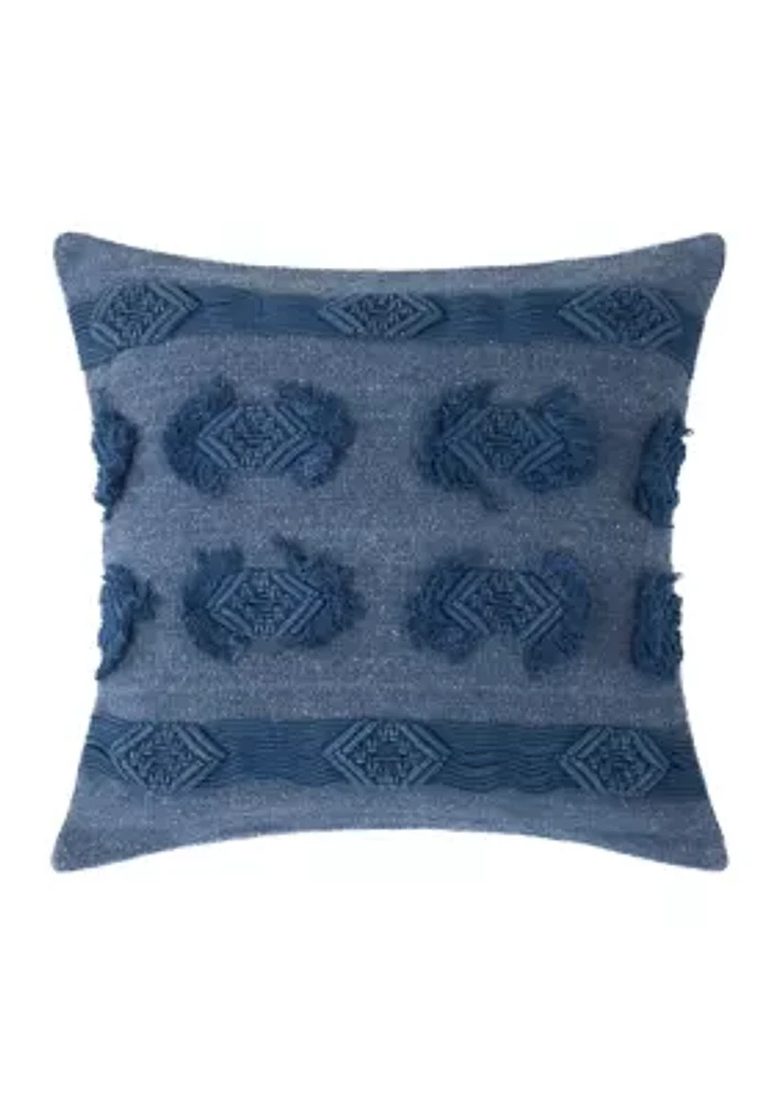 Diamond Stripe Macrame Pillow