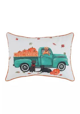 Fall Truck & Dog Throw Pillow