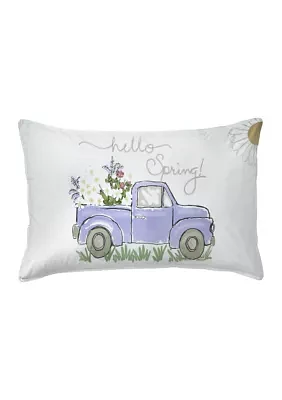 Hello Spring Truck Decorative Pillow