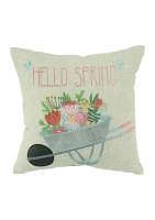 Spring Wheel Barrel Decorative Pillow