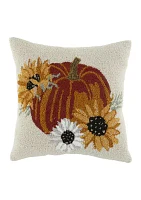 Knit Sunflower Throw Pillow