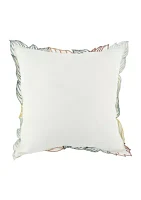 Embroidered Leaves Throw Pillow