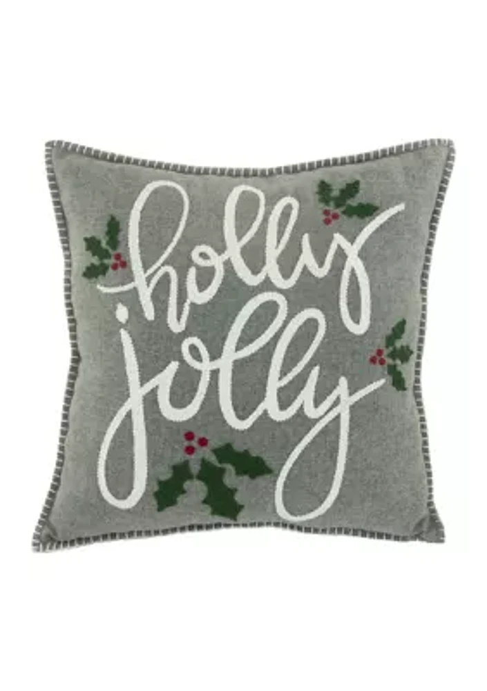 Holly Jolly Throw Pillow