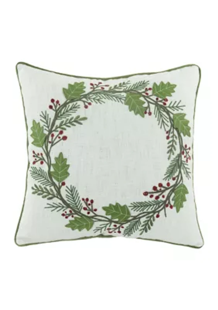 Holly & Berry Vine Throw Pillow