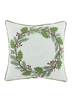 Holly & Berry Vine Throw Pillow