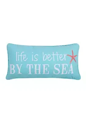 Levtex Home  Teal Life is Better by the Sea Pillow
