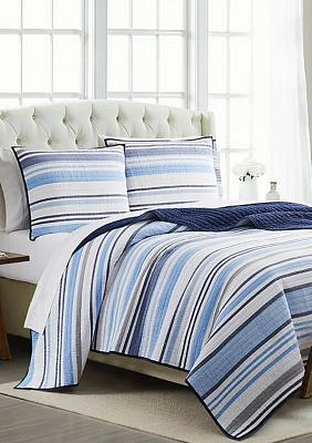 Perry Stripe Yarn Dyed Quilt Set