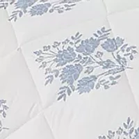 Blue Mila Damask Quilt Set