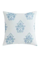 Blue Mila Damask Quilt Set