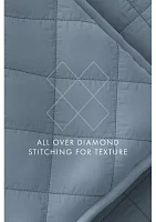 All Season 3 Piece Diamond Stitch Quilt Set with Shams