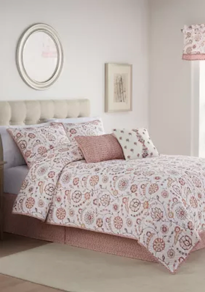 4-Piece Floral Comforter Set