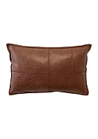 Faux Leather Brown Oblong Pillow