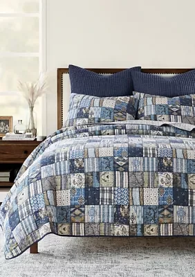 Ansara Blue Quilt Set