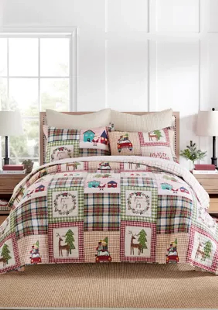 Christmas Cabin Quilt Set