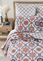 Kalina Floral Medallion Reversible Twin Quilt Set