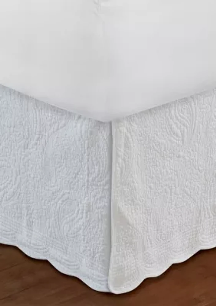 Paisley White Bedskirt