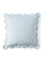 Floral Printed Scalloped Throw Pillow