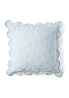 Floral Printed Scalloped Throw Pillow