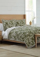 Fall Green Leaves 3-Piece Quilt Set