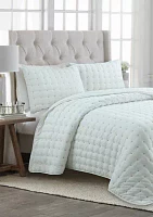 White Cross Stitch Quilt Set