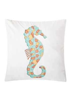 Seahorse Beaded Pillow