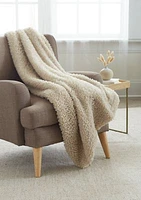 Teddy Faux Fur Taupe Throw Blanket