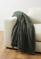 Striped Faux Fur Berber Throw Blanket