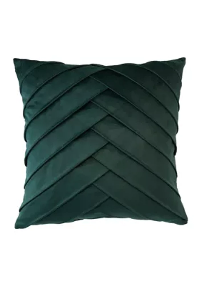 Pleated Velvet Throw Pillow