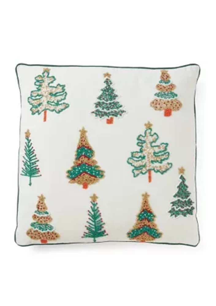 Beaded Trees Decorative Throw Pillow