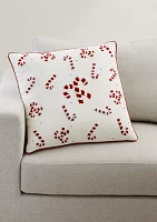 Beaded Candy Cane Throw Pillow