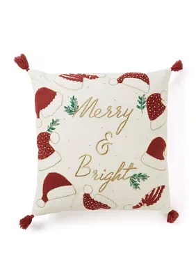 Merry & Bright Tassel Throw Pillow