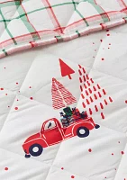 Red Christmas Car Quilt Set