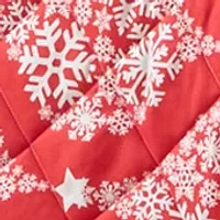 Red Snowflake Tree Quilt Set